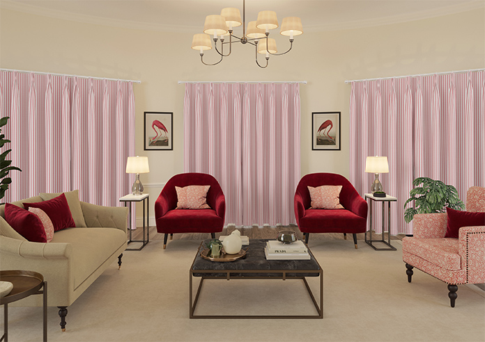 Lace Stripes, Rouge - Made to Measure Curtains - Image 15